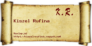 Kiszel Rufina névjegykártya
